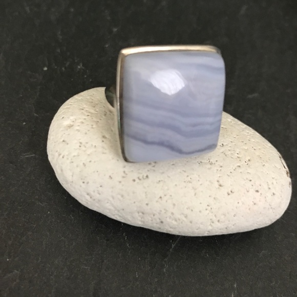 Blue lace agate Sterling silver rings - Picture 4 of 8